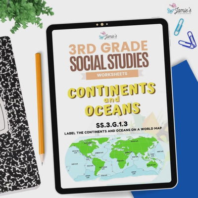 Continents and Oceans Activity & Answer Key 3rd Grade Social Studies