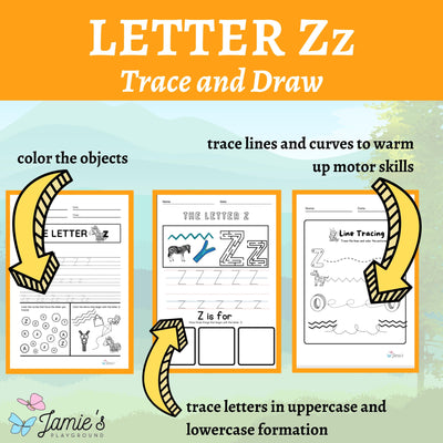 Alphabet Tracing & Writing Activity | Handwriting Practice Worksheet - Letter Z