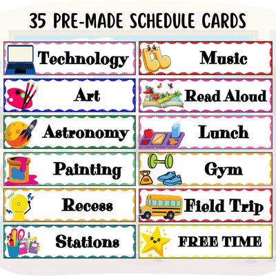 Classroom Schedule Cards 2 - EDITABLE Geography Daily Visual Schedule Cards