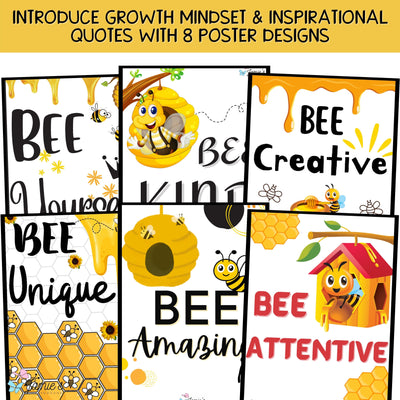 Growth Mindset Poster Display Bee Classroom Decor and Bulletin Board