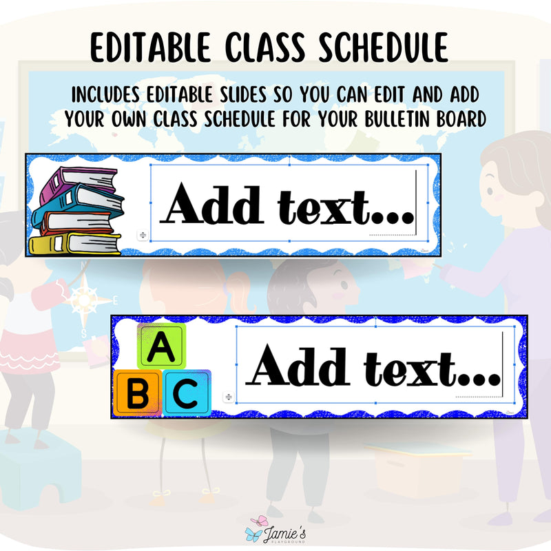 Classroom Schedule Cards 2 - EDITABLE Geography Daily Visual Schedule Cards