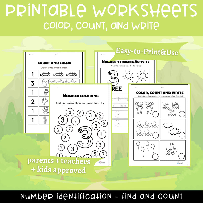 Number Tracing & Writing Activity | Number Formation Trace & Write - Number 3