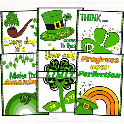 St. Patrick's Day Growth Mindset Posters | March Editable Bulletin Board