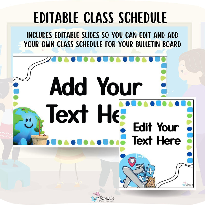 Classroom Schedule Cards 1 - EDITABLE Geography Daily Visual Schedule Cards