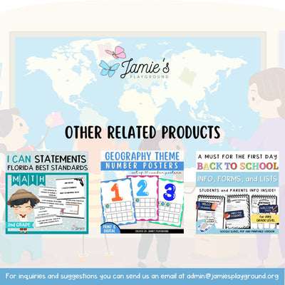 Classroom Schedule Cards 2 - EDITABLE Geography Daily Visual Schedule Cards