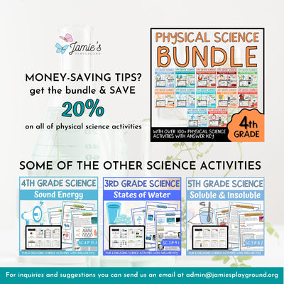 Law of Conservation of Mass Activity & Answer Key 4th Grade Physical Science