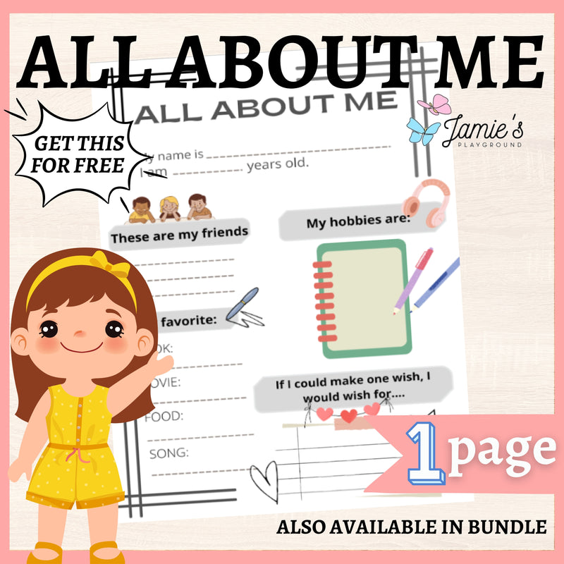 FREE - Interactive Back To School Writing Activity: All About Me Worksheet 12