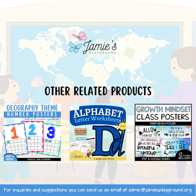 Classroom Supply Labels 2 - EDITABLE Geography Classroom Organization Colorful Supply Labels