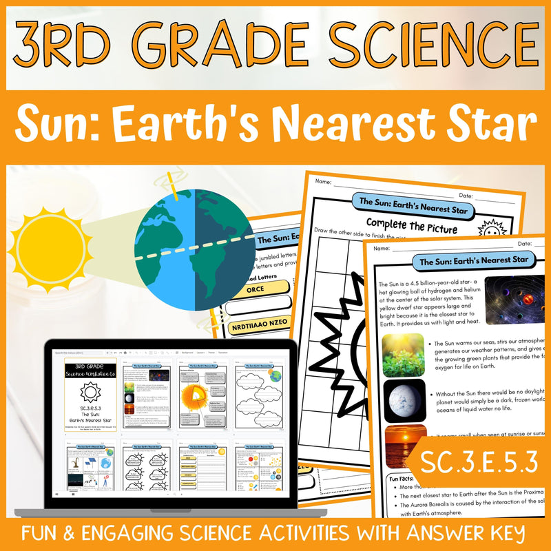 The Sun and Earth Activity & Answer Key 3rd Grade Earth & Space Science