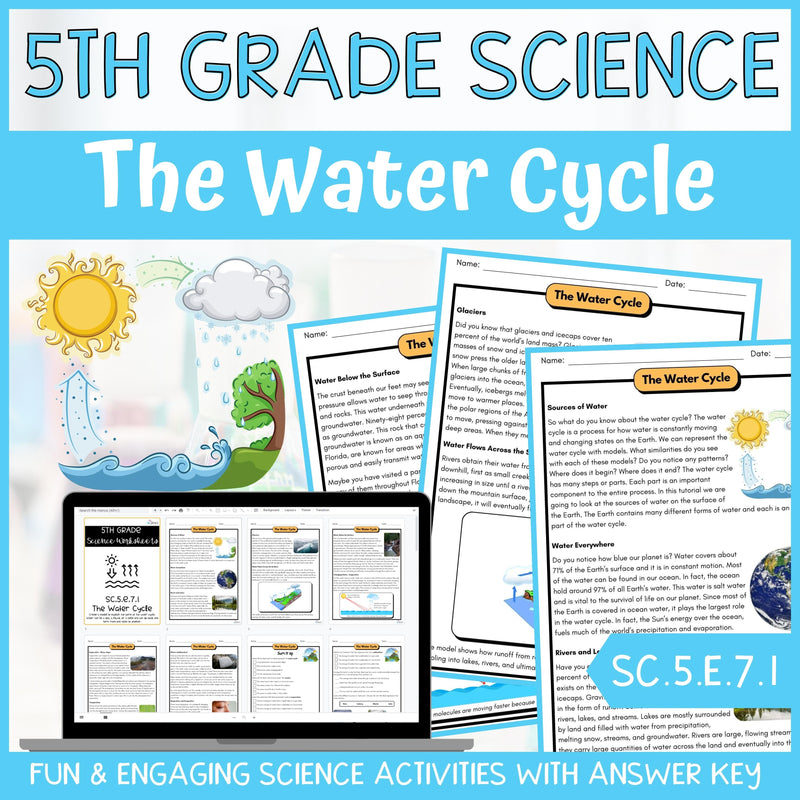 The Water Cycle Activity & Answer Key 5th Grade Earth Science