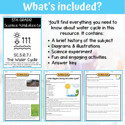 The Water Cycle Activity & Answer Key 5th Grade Earth Science