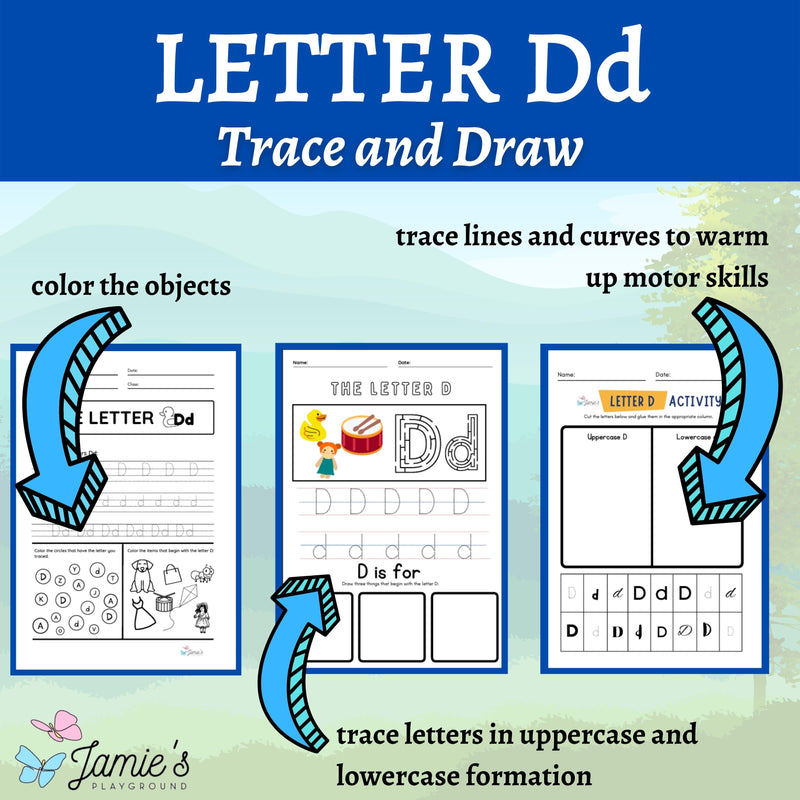 Alphabet Tracing & Writing Activity | Handwriting Practice Worksheet - Letter D