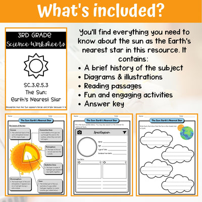 The Sun and Earth Activity & Answer Key 3rd Grade Earth & Space Science