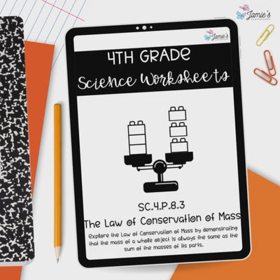 Law of Conservation of Mass Activity & Answer Key 4th Grade Physical Science