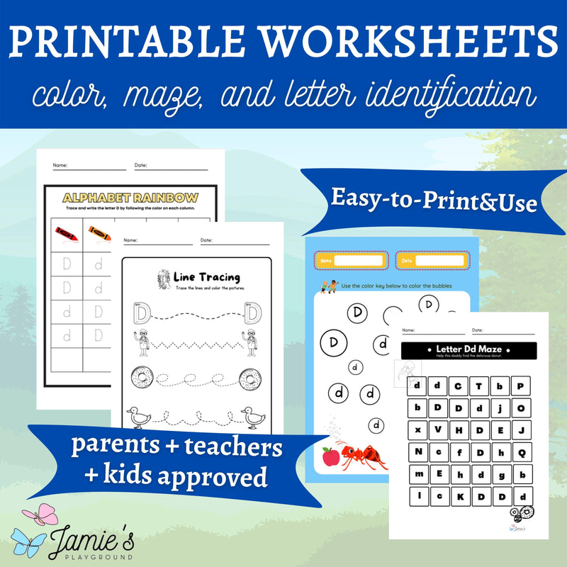 Alphabet Tracing & Writing Activity | Handwriting Practice Worksheet - Letter D