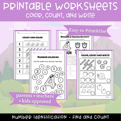 Number Tracing & Writing Activity | Number Formation Trace & Write - Number 4