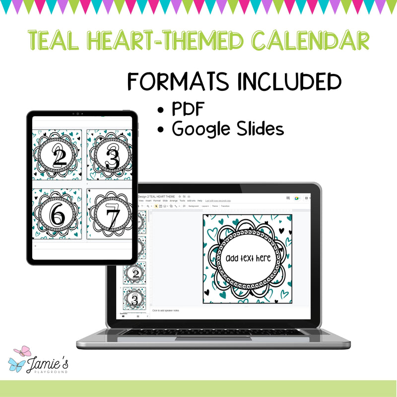 Daily Flip Calendar Pocket Chart Cards | Editable Heart Calendar Display