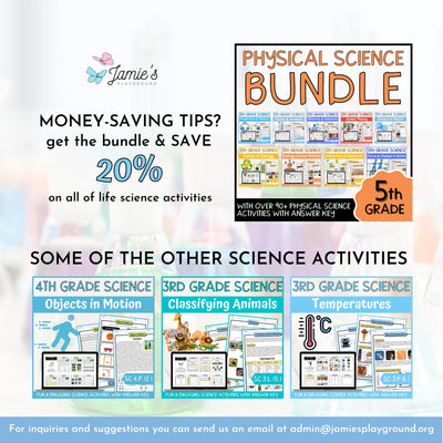 Soluble and Insoluble 5th Grade Physical Science Activities & Answer Key