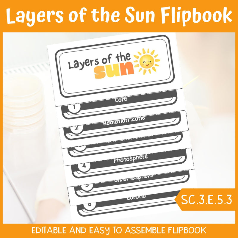 Layers of the Sun Flipbook Earth & Space Science