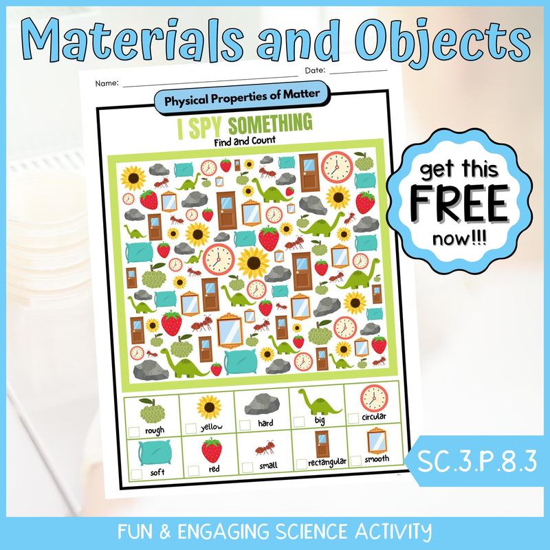 FREE Properties of Materials I Spy Something Fun Activity