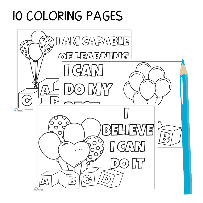 Growth Mindset Coloring Pages and Posters | Alphabet Inspirational Coloring