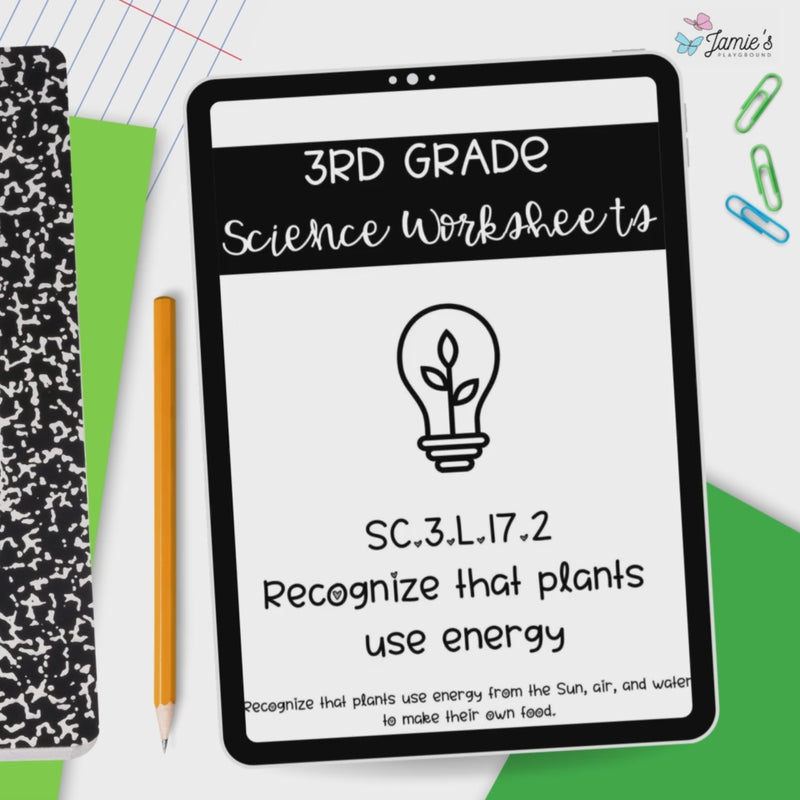 Photosynthesis Activity & Answer Key 3rd Grade Life Science