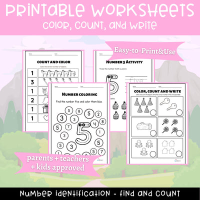 Number Tracing & Writing Activity | Number Formation Trace & Write - Number 5