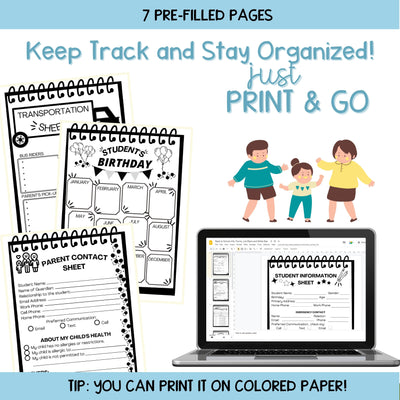 Parent Teacher Communication Log | Back to School Forms and Checklist