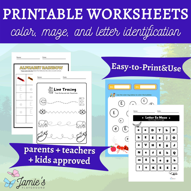 Alphabet Tracing & Writing Activity | Handwriting Practice Worksheet - Letter E