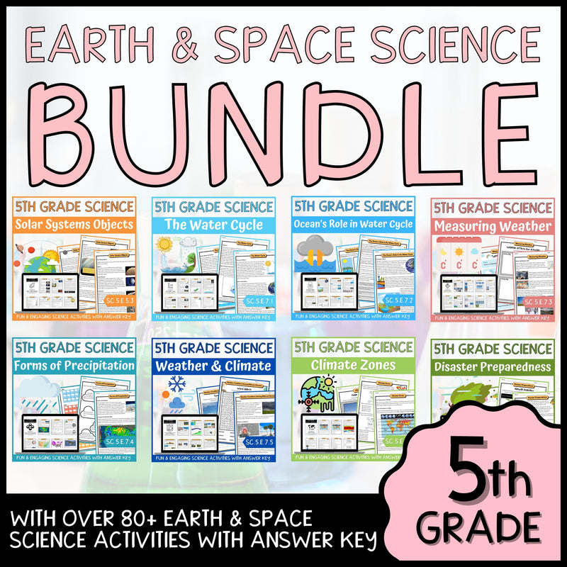 5th Grade Earth & Space Science BUNDLE - NGSS Aligned Activities & Answer Key