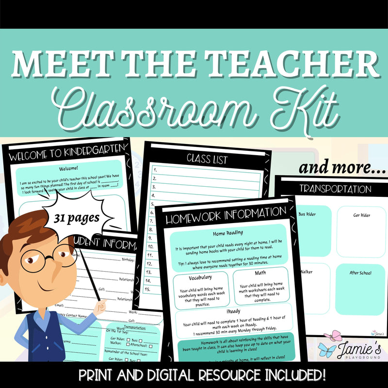 Parent Communication Log Editable Student Information Sheets