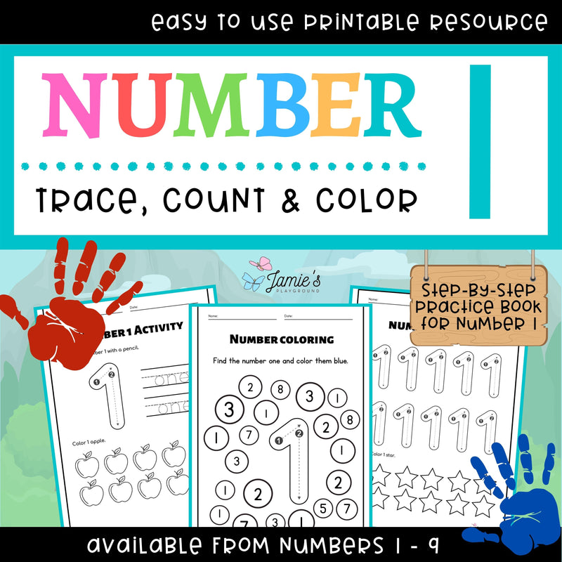 Number Tracing & Writing Activity | Number Formation Trace & Write - Number 1