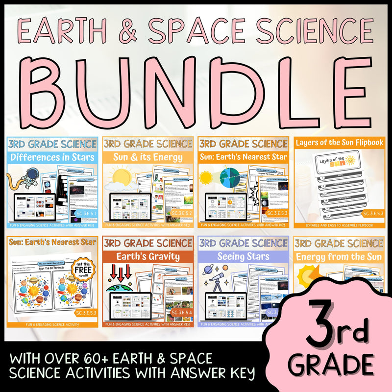 3rd Grade Earth & Space Science BUNDLE - NGSS Aligned Activities & Answer Key