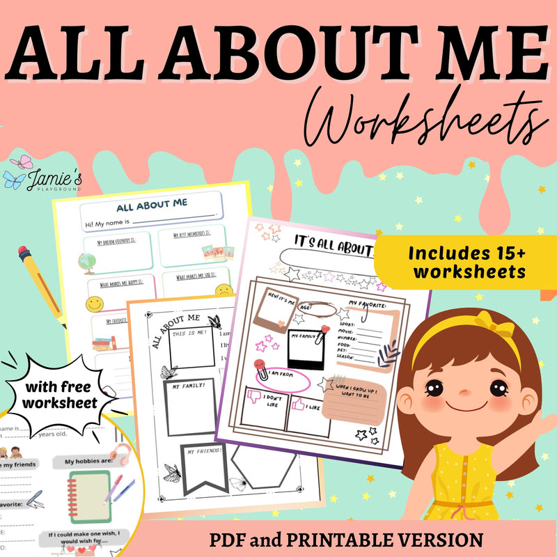 Interactive Back To School Activity: All About Me Worksheets - BUNDLE