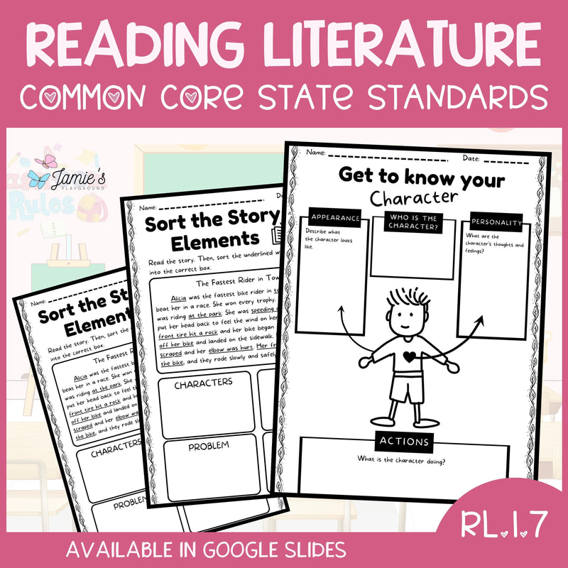 Characters, Settings, & Events in a Story - Standards Based Reading Assessments