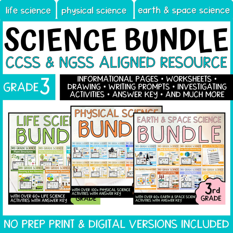 3rd Grade Science Units | Reading Passages and Activities Bundle | NGSS Aligned