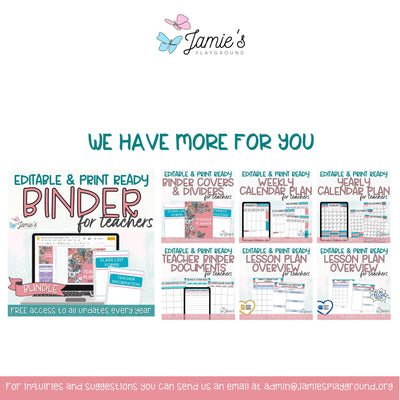 Editable Binder Documents for Teacher Binder and Planner | Pink & Teal Theme