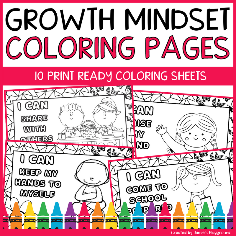 Growth Mindset Coloring Pages and Posters | Kids Inspirational Coloring