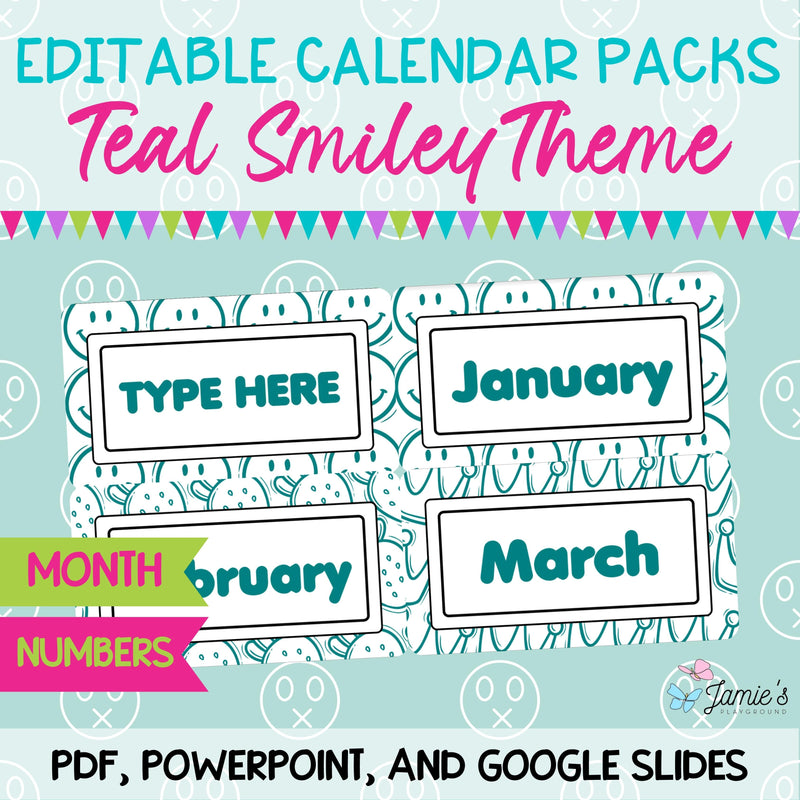 Daily Flip Calendar Pocket Chart Cards | Editable Smiley Calendar Display