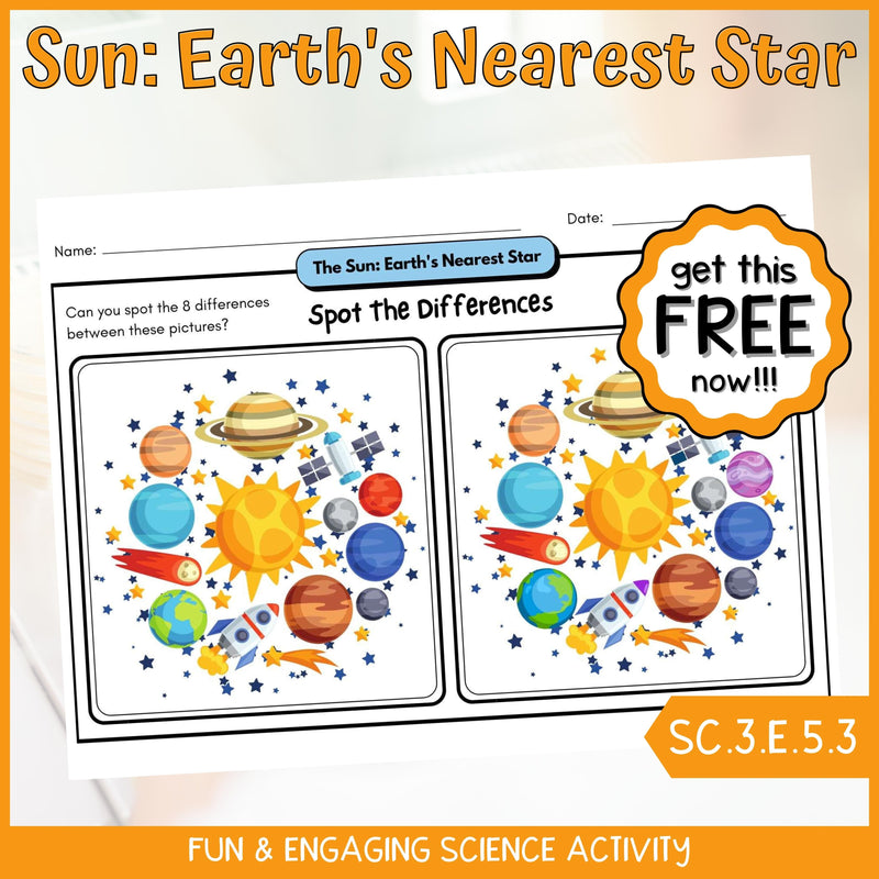 FREE Spot the Difference Earth & Space Science Activity