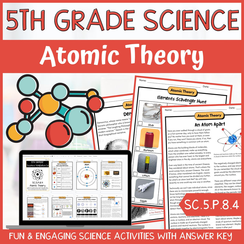 Atomic Theory Activity & Answer Key 5th Grade Physical Science