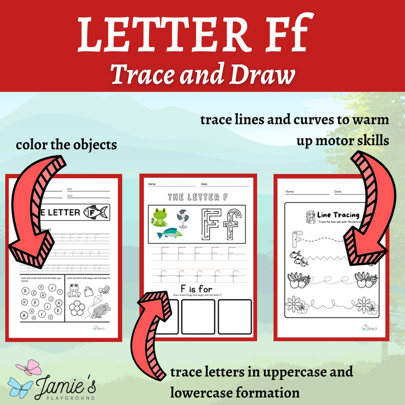 Alphabet Tracing & Writing Activity | Handwriting Practice Worksheet - Letter F