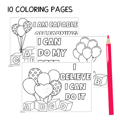 Growth Mindset Coloring Pages and Posters | Kids Inspirational Coloring