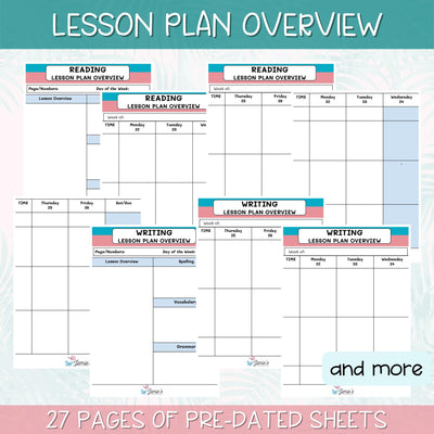 Editable Weekly Lesson Plan Template in Google Slides | Pink & Teal Theme