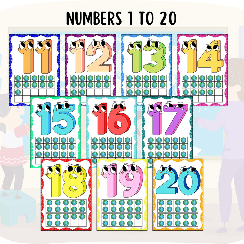 Number Posters 2 - Geography Classroom Decor Number Recognition