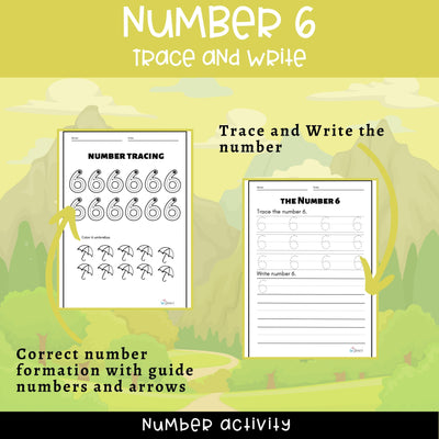 Number Tracing & Writing Activity | Number Formation Trace & Write - Number 6