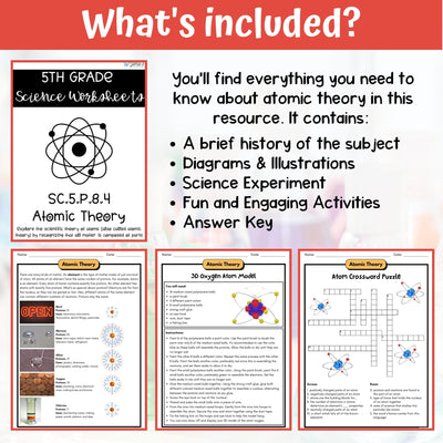 Atomic Theory Activity & Answer Key 5th Grade Physical Science