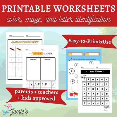 Alphabet Tracing & Writing Activity | Handwriting Practice Worksheet - Letter F