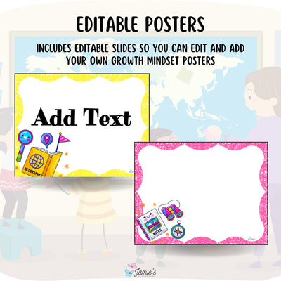 Editable Posters 2 - EDITABLE Geography Growth Mindset Posters