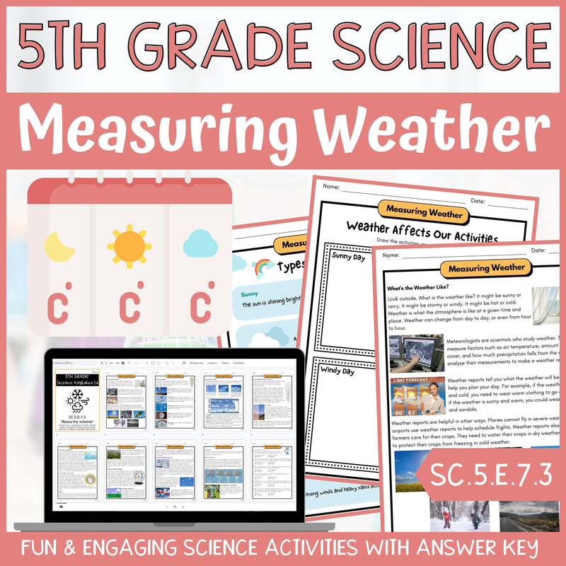 All About Weather Activity & Answer Key 5th Grade Earth Science